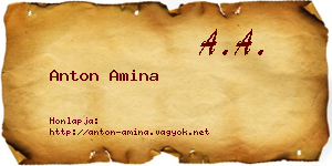 Anton Amina névjegykártya